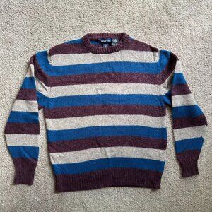 Centura Sweater Mens XL Vtg 100% Wool Crewneck Long Sleeve Striped Colorful